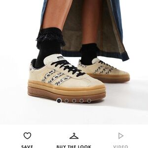 Adidas Gazelle Women's Beige and Black Patterned Sneakers